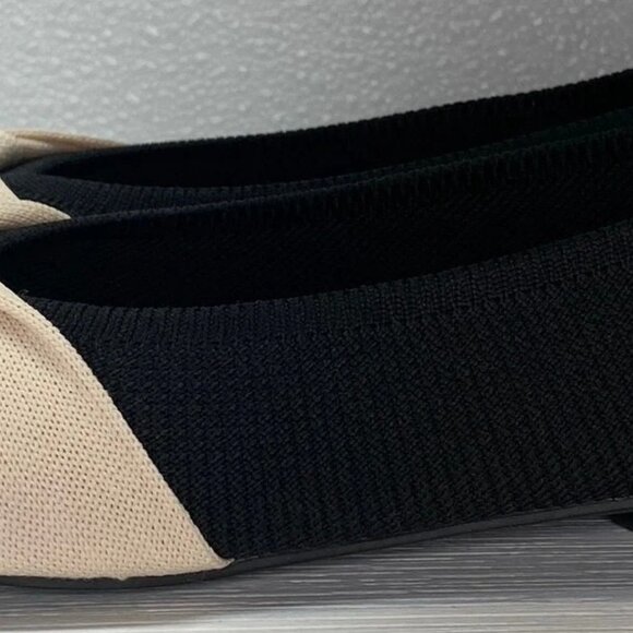 Vivaia Women’s Bibi Knot Black Almond Toe Textile Slip-On Casual Flats – Size 7 - Picture 4 of 6